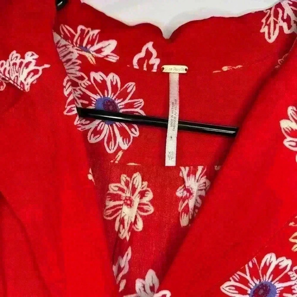 Free People Red Blue Hawaii Mini Dress XXS - Picture 14 of 14